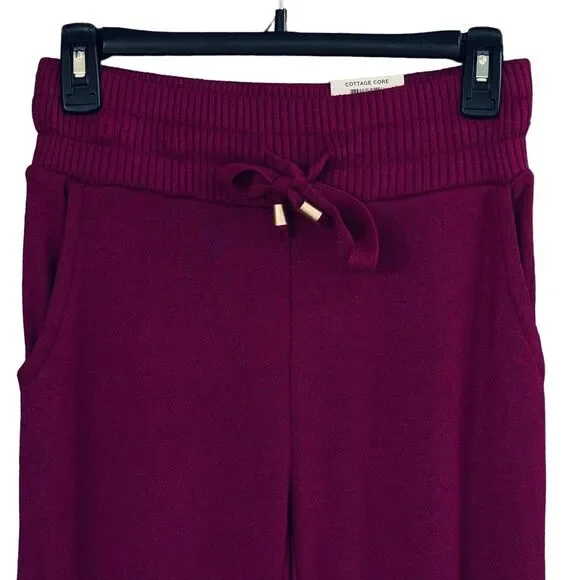 INC Small Flare Knit Sweater Pants Pockets Stretch Autumn Berry Magenta New - Picture 2 of 8